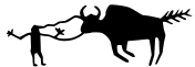 petroglyph buffalo and man