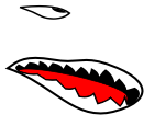 shark teeth with eyes