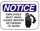 employees must wash hands before returning to work