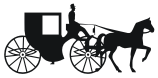 horse and coach, two seater carriage