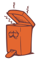 cartoon garbage can