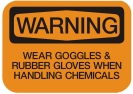 goggles rubber gloves